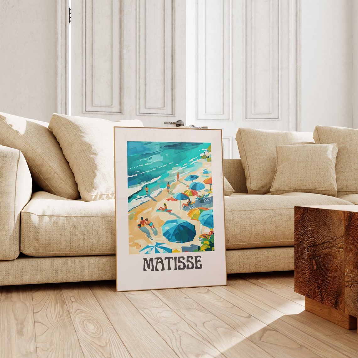 Henri Matisse Aerial Beach View Umbrellas Over Turquoise Sea Poster - Image 2
