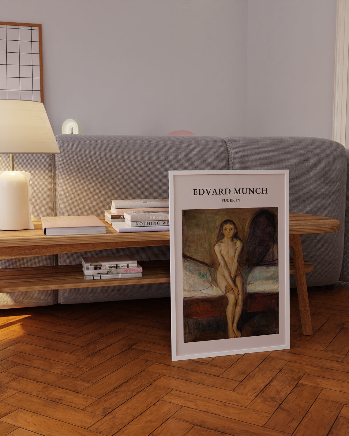 Edvard Munch Puberty Seated Figure Shadow Expressionist Poster - Image 4