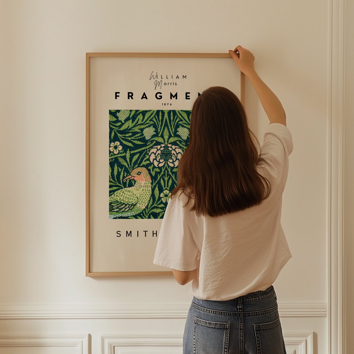 William Morris Fragment 1876 Birds Floral Tapestry Smithsonian Poster - Image 3