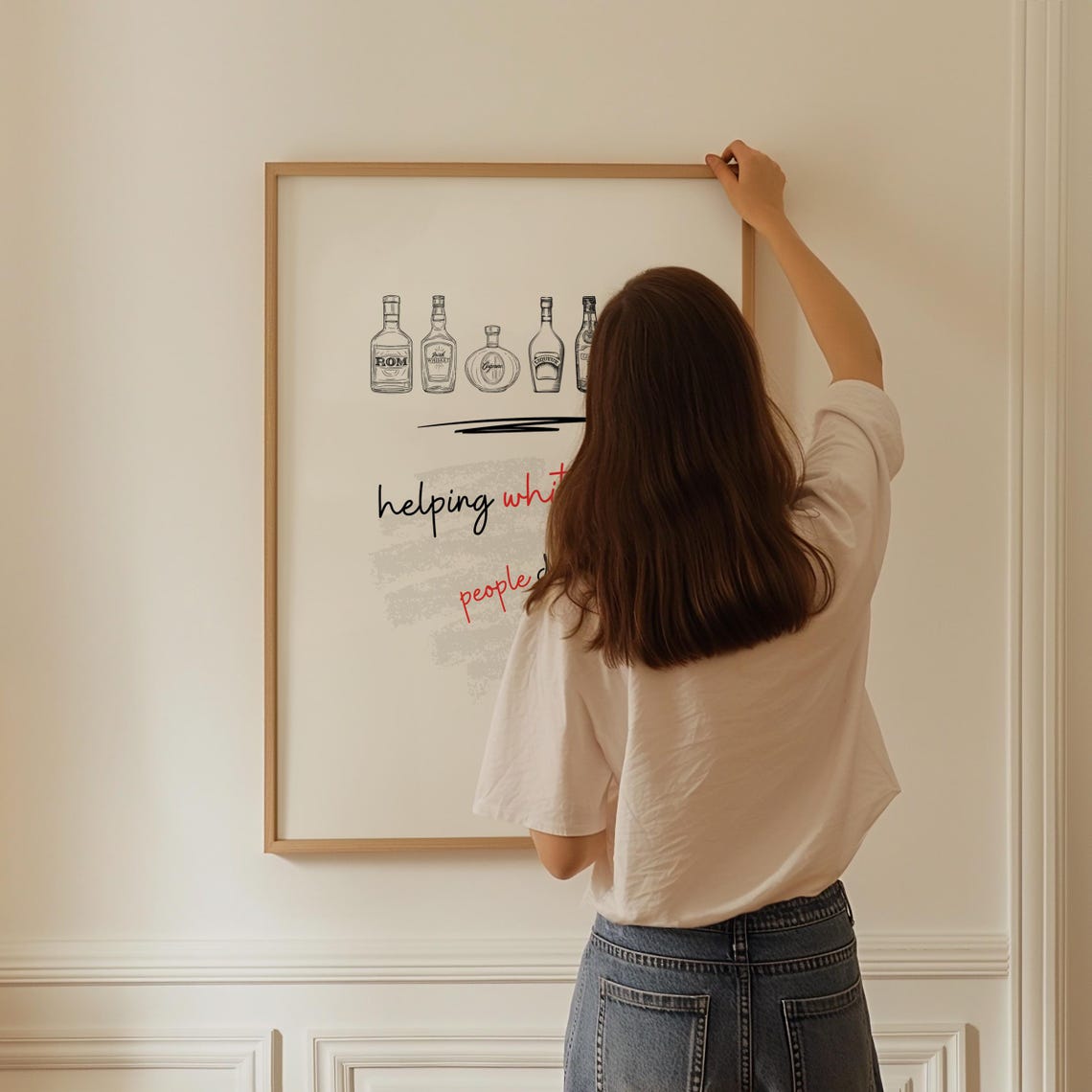 Helping White People Dance Since 1974 Funny Liquor Bottles Poster - Image 3