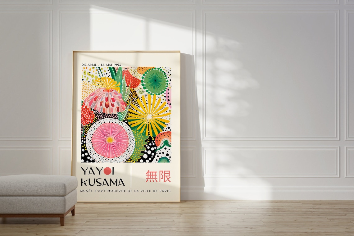 Yayoi Kusama-Inspired Japanese Wall Art Poster