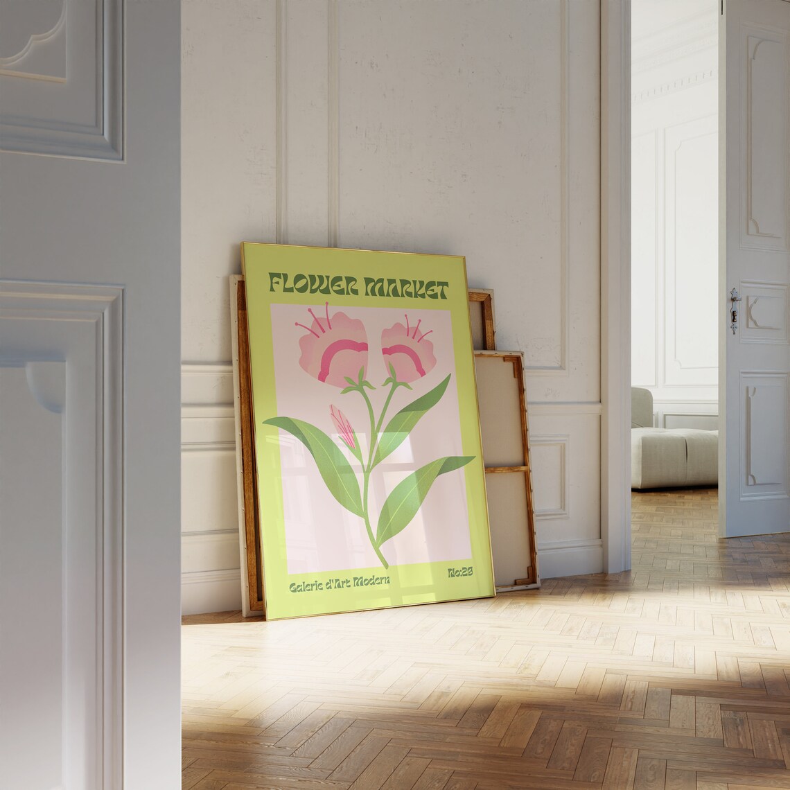 Flower Market Modern Scandinavian Floral Art Print - Image 2