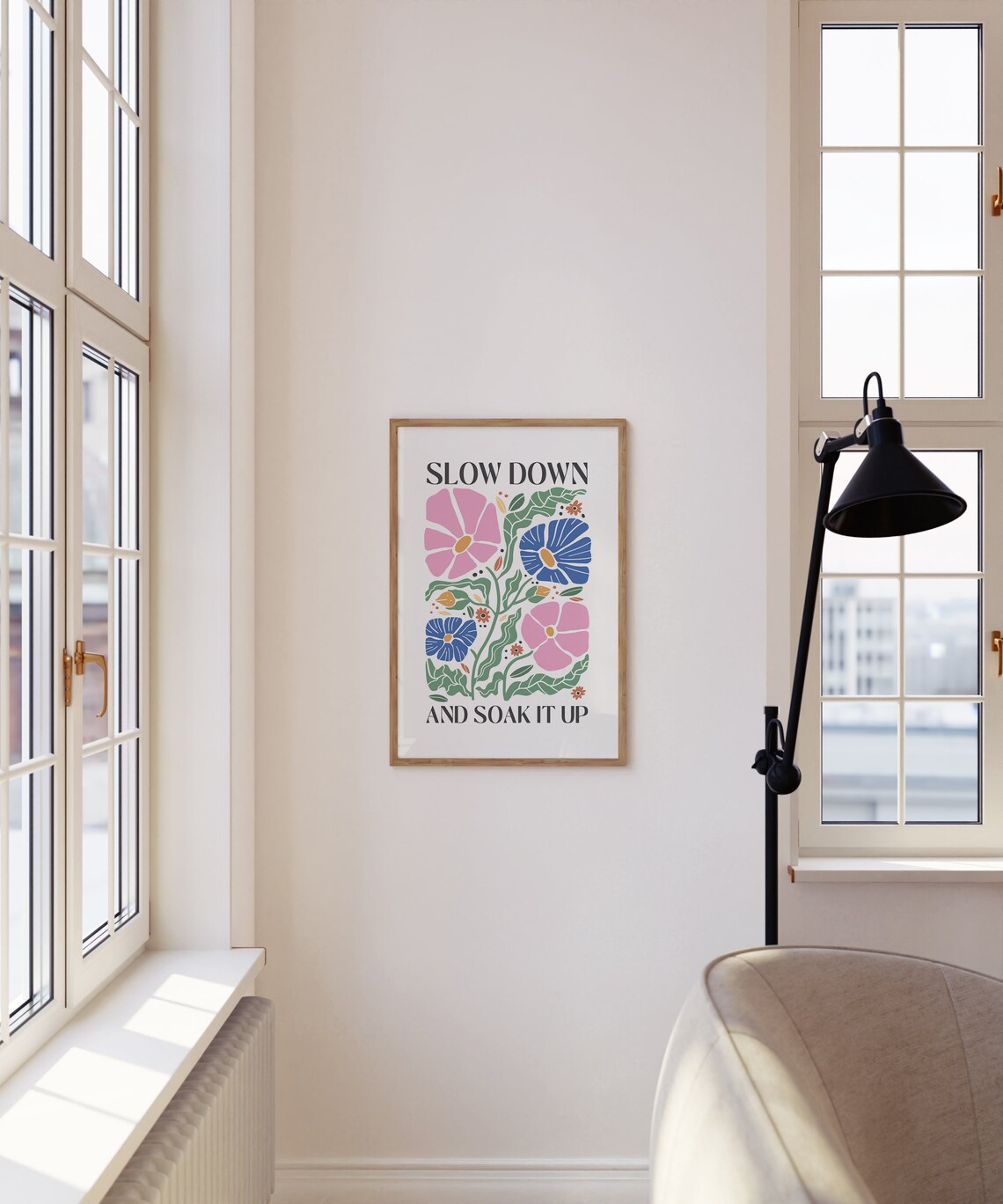 Slow Down And Soak It Up Flower Market Poster - Image 3