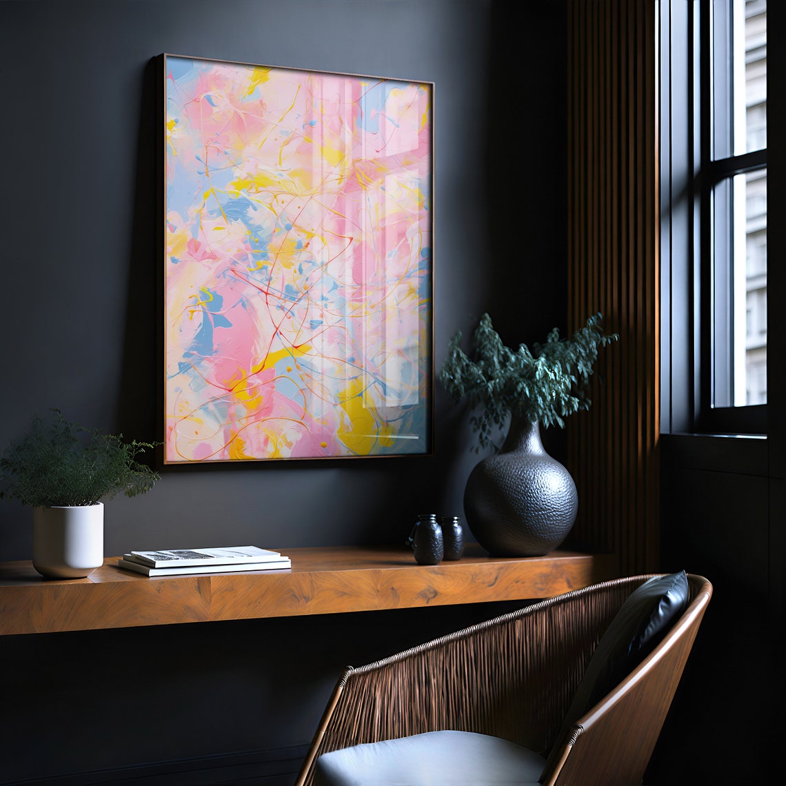 Jackson Pollock Style Colorful Drip Abstract Painting Poster - Image 3