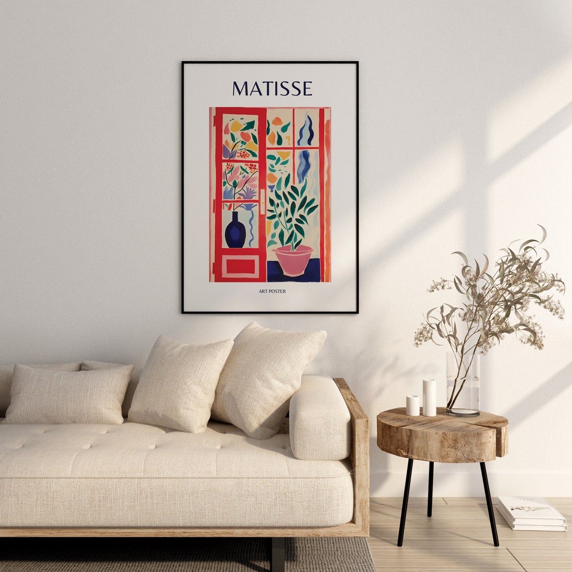 Henri Matisse Red French Window Potted Plant Art Scene Poster - Image 2
