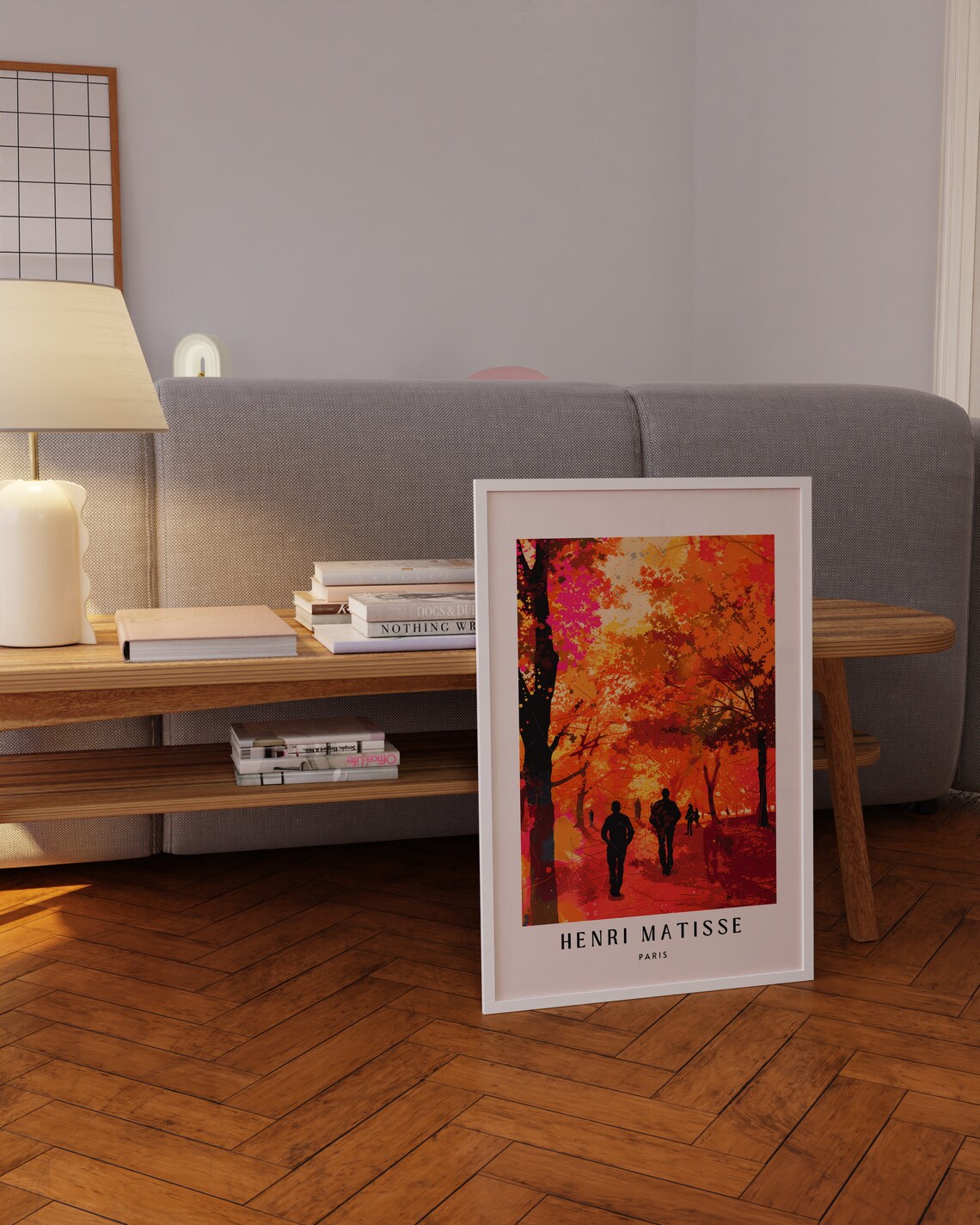 Henri Matisse Paris Autumn Park Red Leaves Walkers Art Poster - Image 3