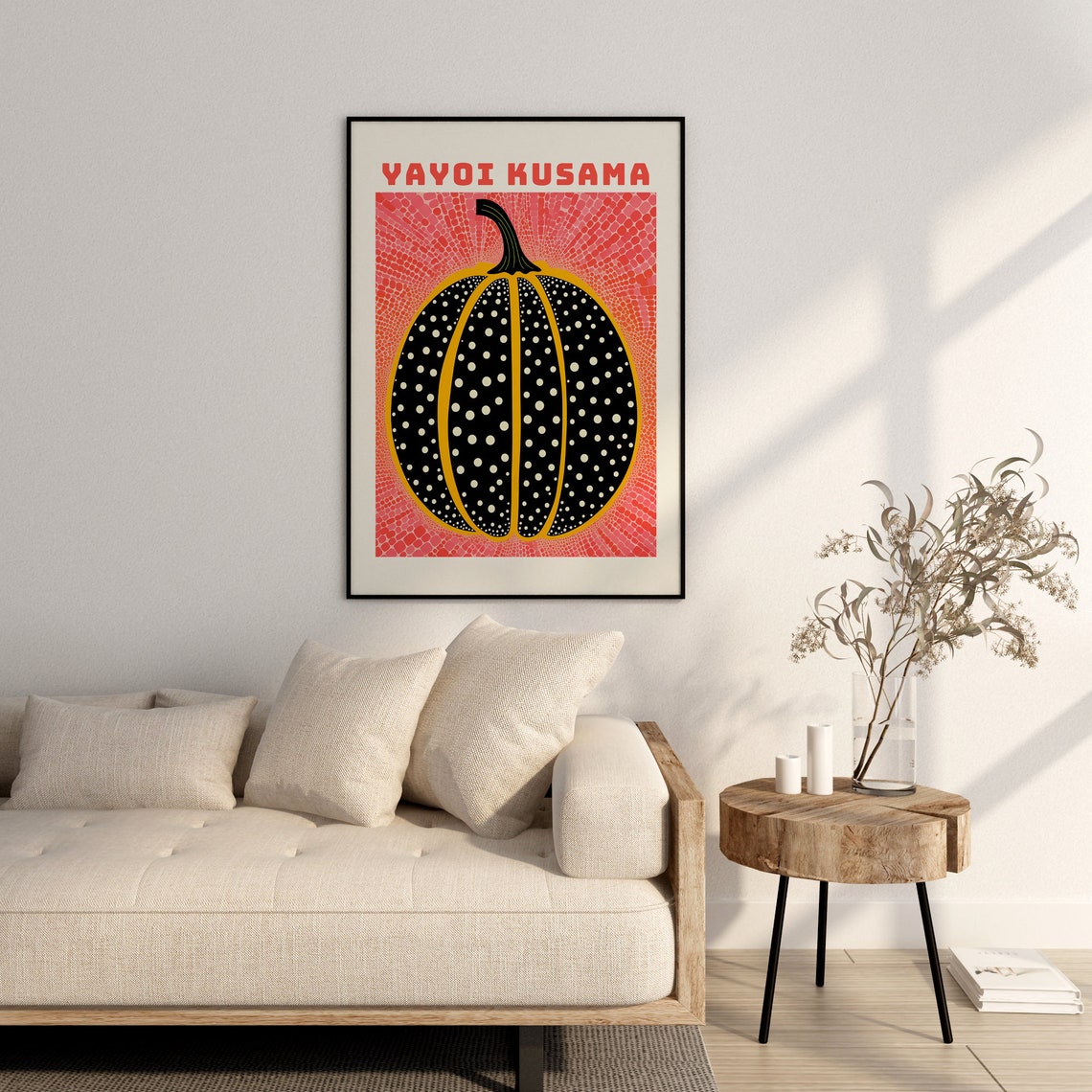 Yayoi Kusama Black Dotted Pumpkin Iconic Polka Dot Art Poster - Image 2