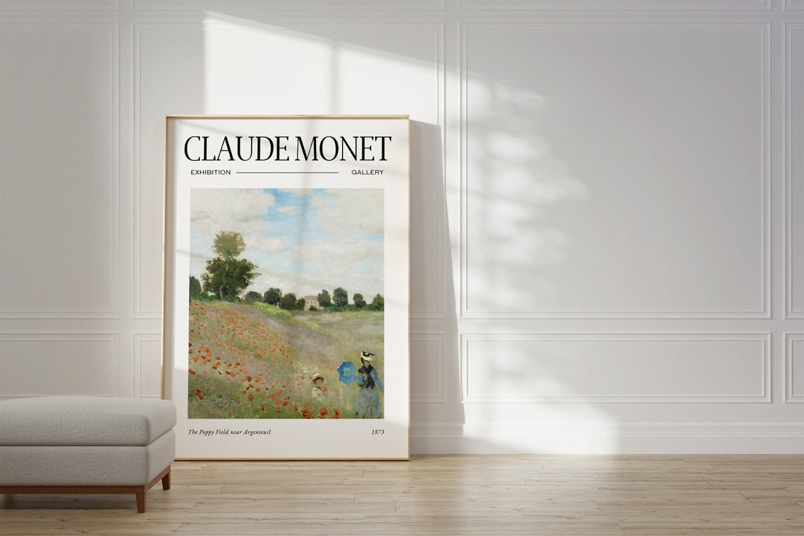 Claude Monet Poppy Field Near Argenteuil 1873 Exhibition Poster