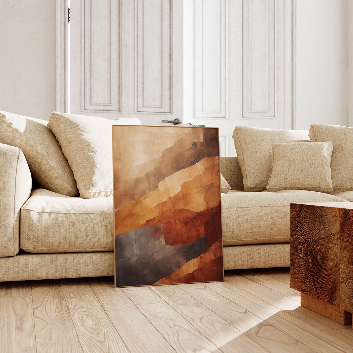 Burnt Orange Canyon Rock Strata Abstract Earth Tone Textured Poster - Image 4