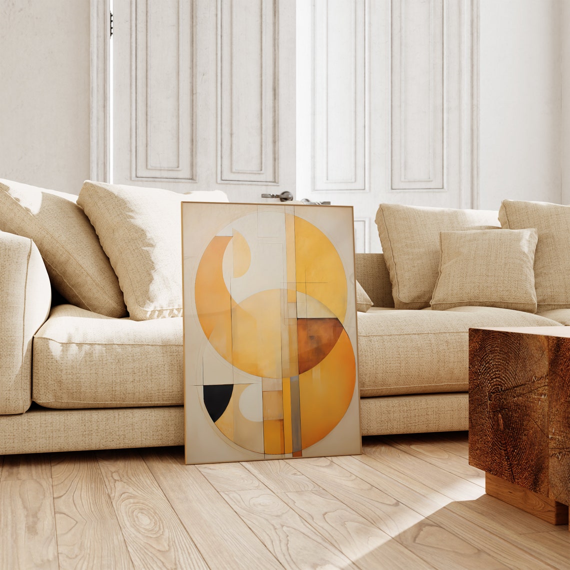 Amber Circle Geometric Warm Modern Abstract Composition Poster - Image 4