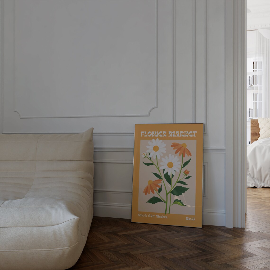 Flower Market Poster, Modern Scandinavian Floral Art - Image 2