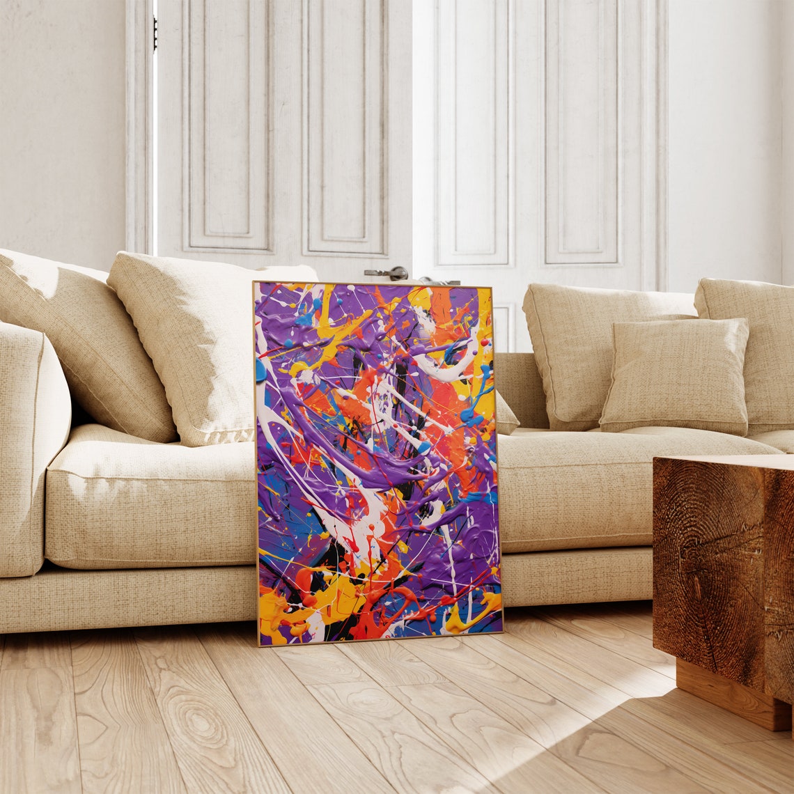 Jackson Pollock Style Colorful Abstract Drip Paint Splatter Poster - Image 4