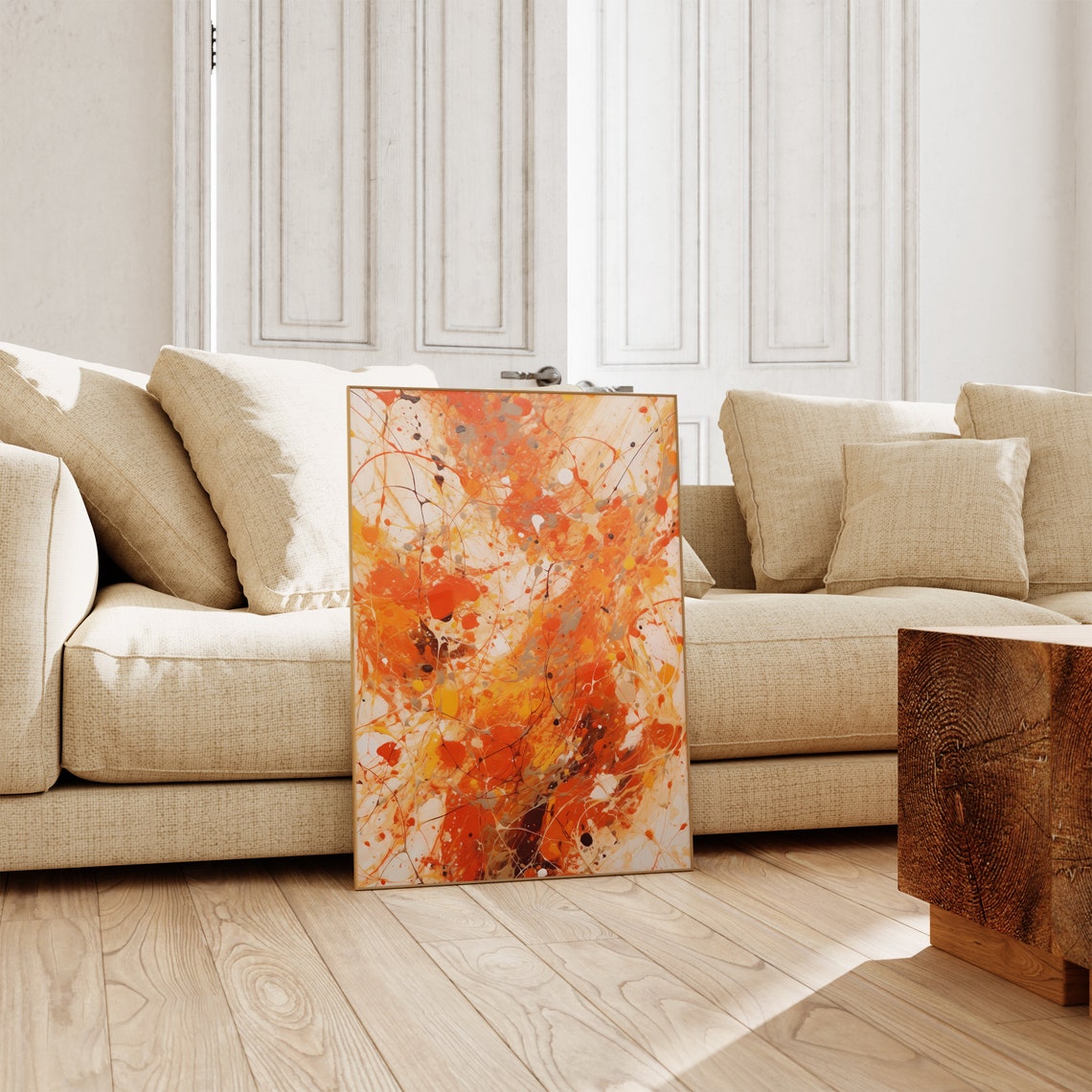 Jackson Pollock Style Burnt Orange Drip Paint Abstract Art Poster - Image 5