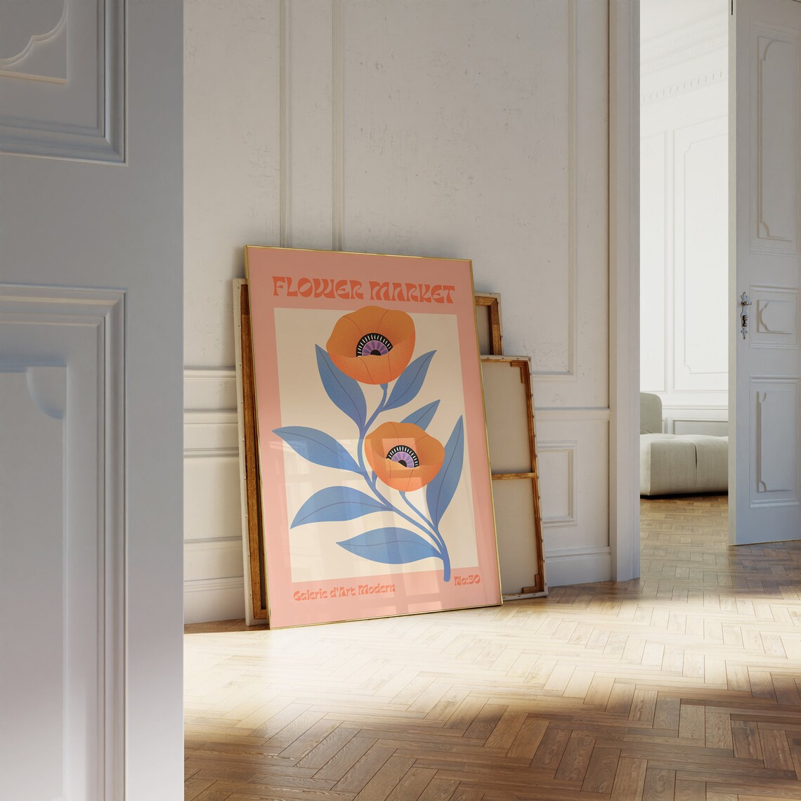 Flower Market Print, Modern Scandinavian Floral Poster - Image 2