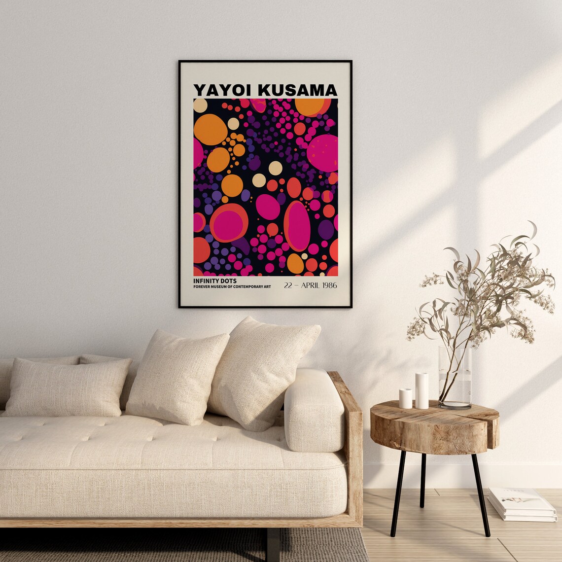 Yayoi Kusama Infinity Dots Neon Museum Exhibition Art Poster - Image 2