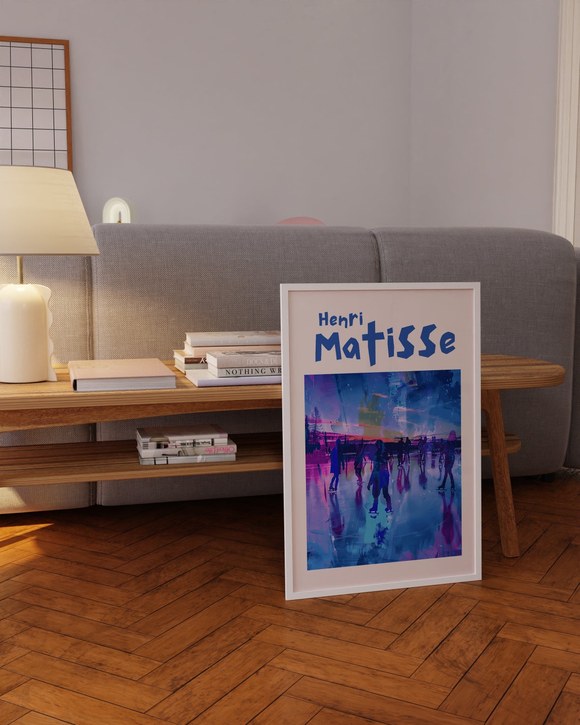 Henri Matisse Dusk Ice Skaters Purple Winter Night Scene Poster - Image 3