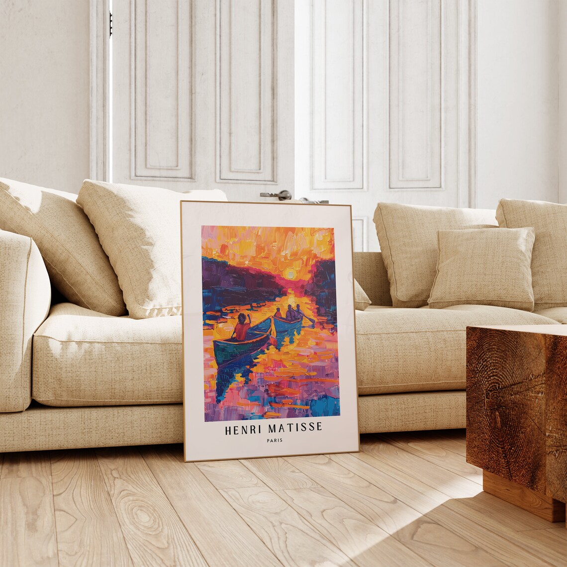 Henri Matisse Paris Canoes Sunset Golden Water Scenic Art Poster - Image 2