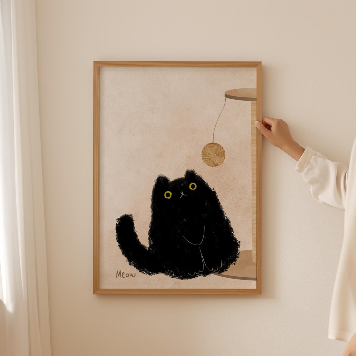 Black Cat Funny Antique Poster Print