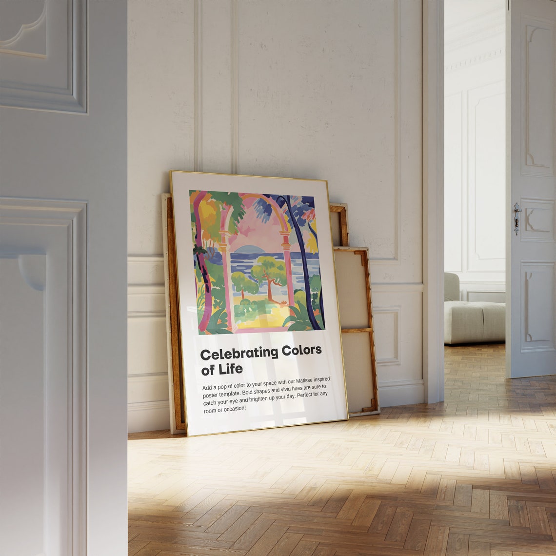 Matisse Inspired Garden Archway Seascape Celebrating Colors Poster - Image 2