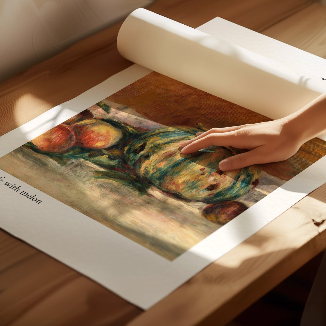 Auguste Renoir Still Life With Melon Impressionist Fruit Poster - Image 2