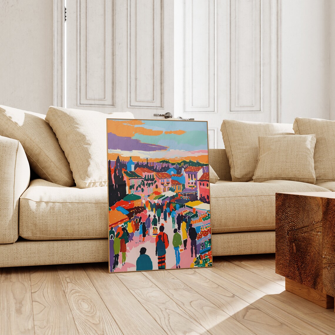 Matisse Inspired Bustling Market Street Scene Vibrant Art Poster - Image 2