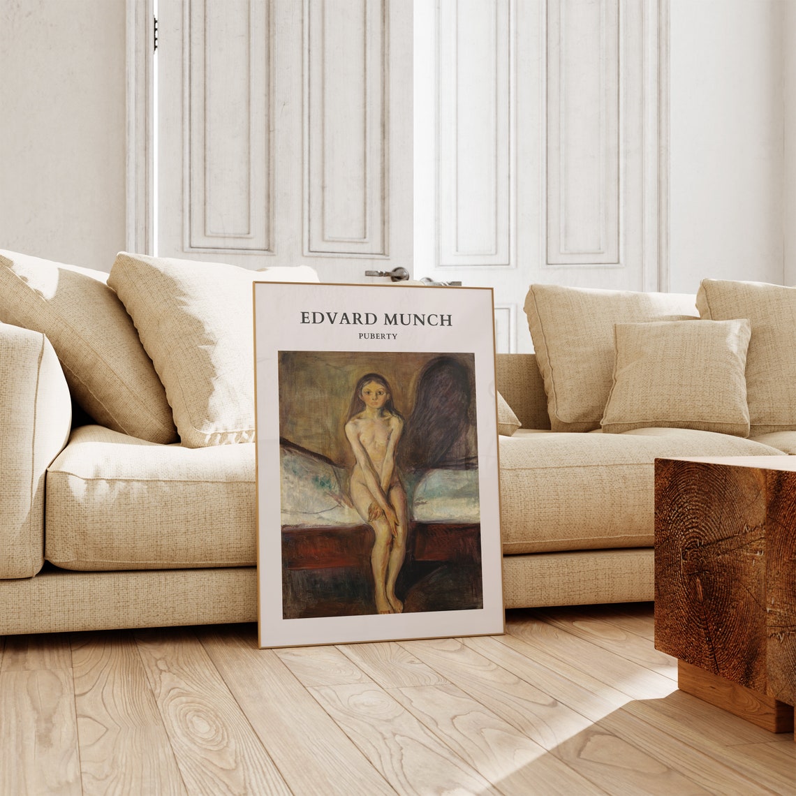 Edvard Munch Puberty Seated Figure Shadow Expressionist Poster - Image 2