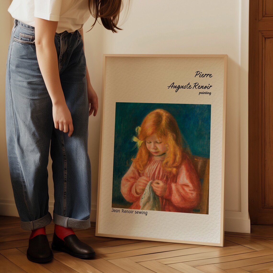 Pierre Auguste Renoir Jean Renoir Sewing Girl Impressionist Art Poster - Image 4