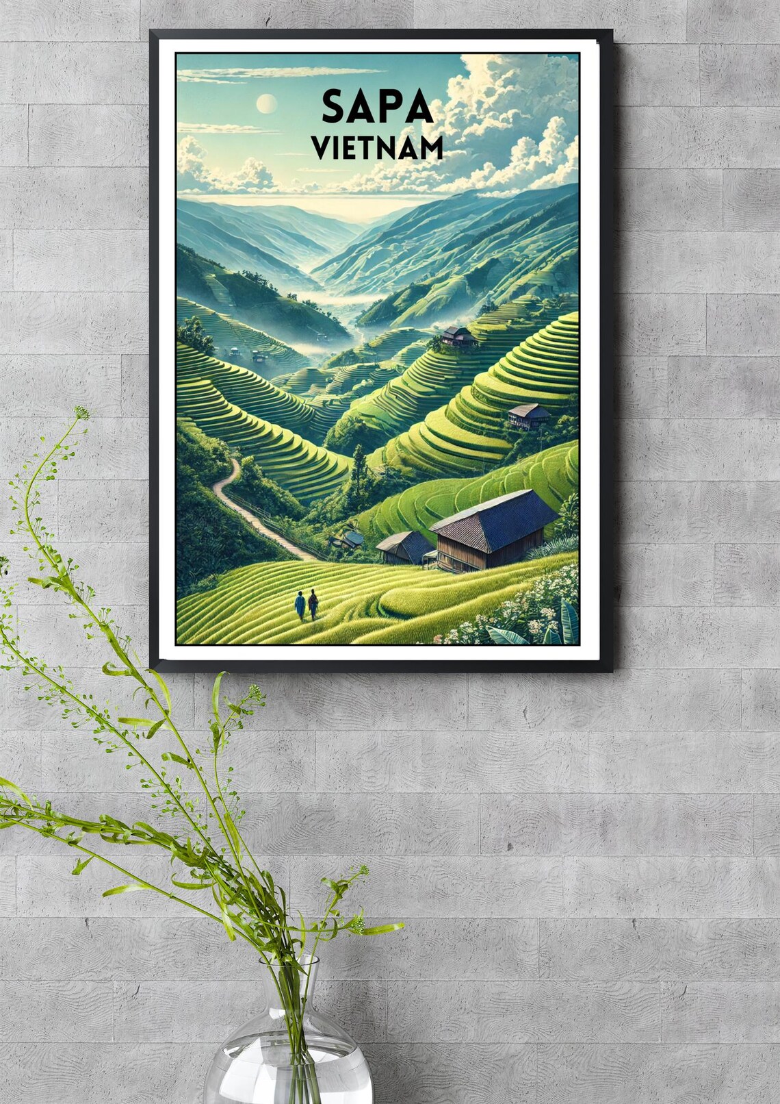 Sapa Vietnam Travel Poster, Modern Home Decor - Image 3