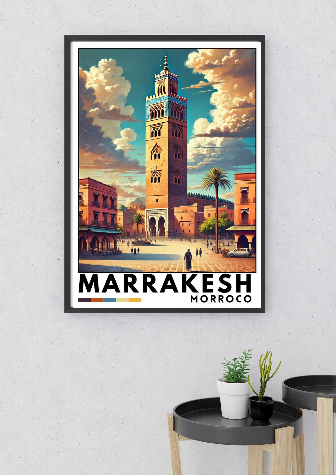 Marrakesh Morocco Koutoubia Minaret Golden Hour Vintage Poster - Image 2