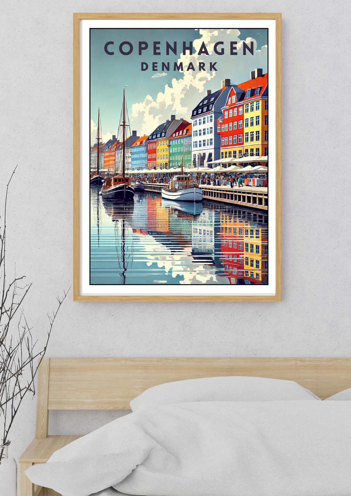 Copenhagen Travel Poster, Nyhavn Canal Scene - Image 5