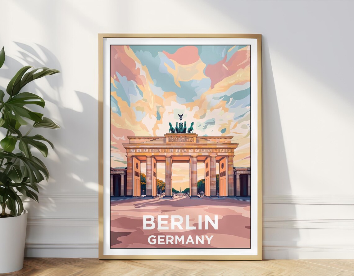 Berlin Travel Print, Brandenburg Gate Germany Poster