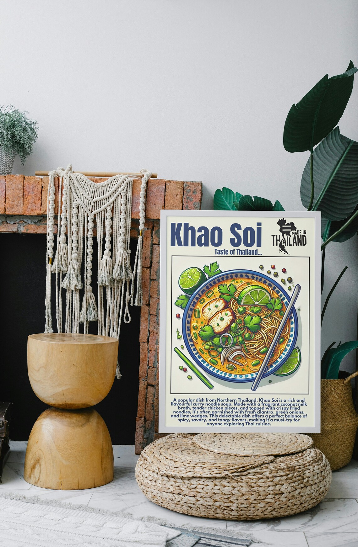 Khao Soi Taste of Thailand Curry Noodle Soup Kitchen Food Poster - Image 4