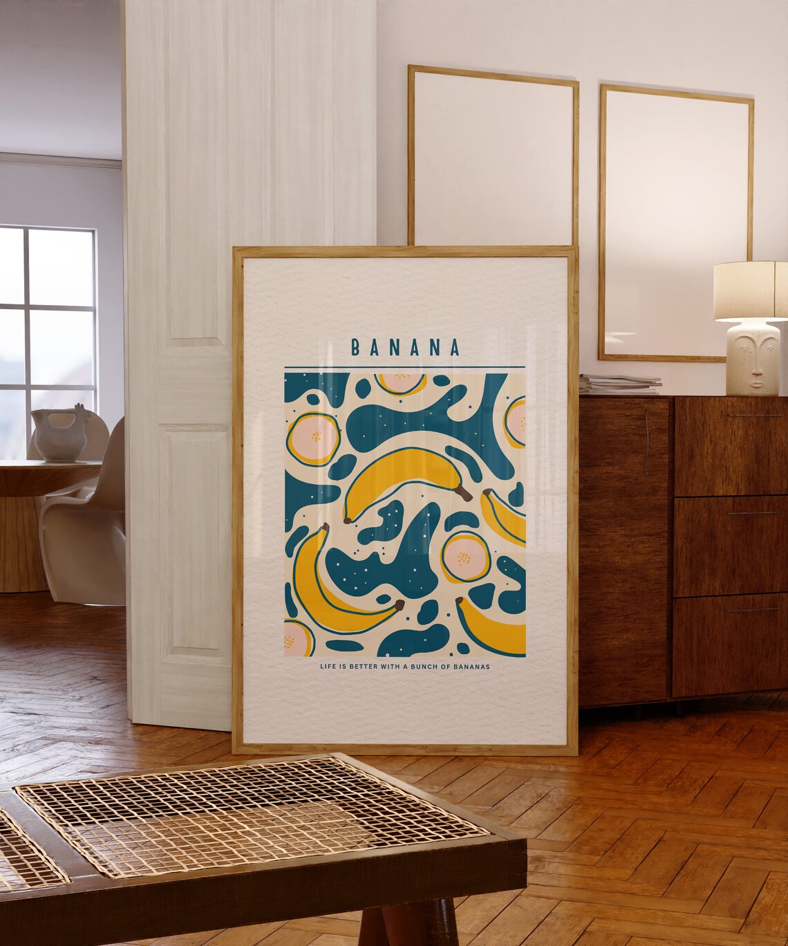 Banana Life Is Better With a Bunch of Bananas Retro Fruit Poster - Image 4