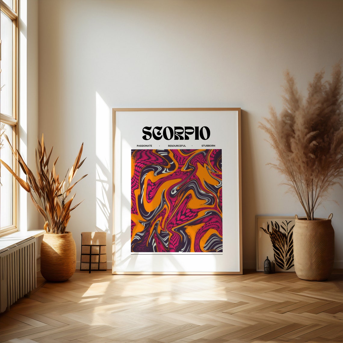 Scorpio Zodiac Sign Pink Aura Marble Gradient Astrology Poster - Image 2