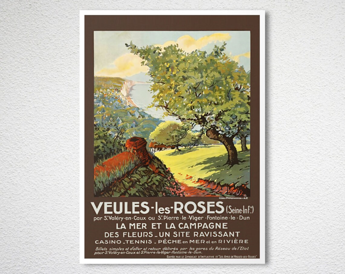Veules Les Roses France Vintage Travel Poster - Image 2