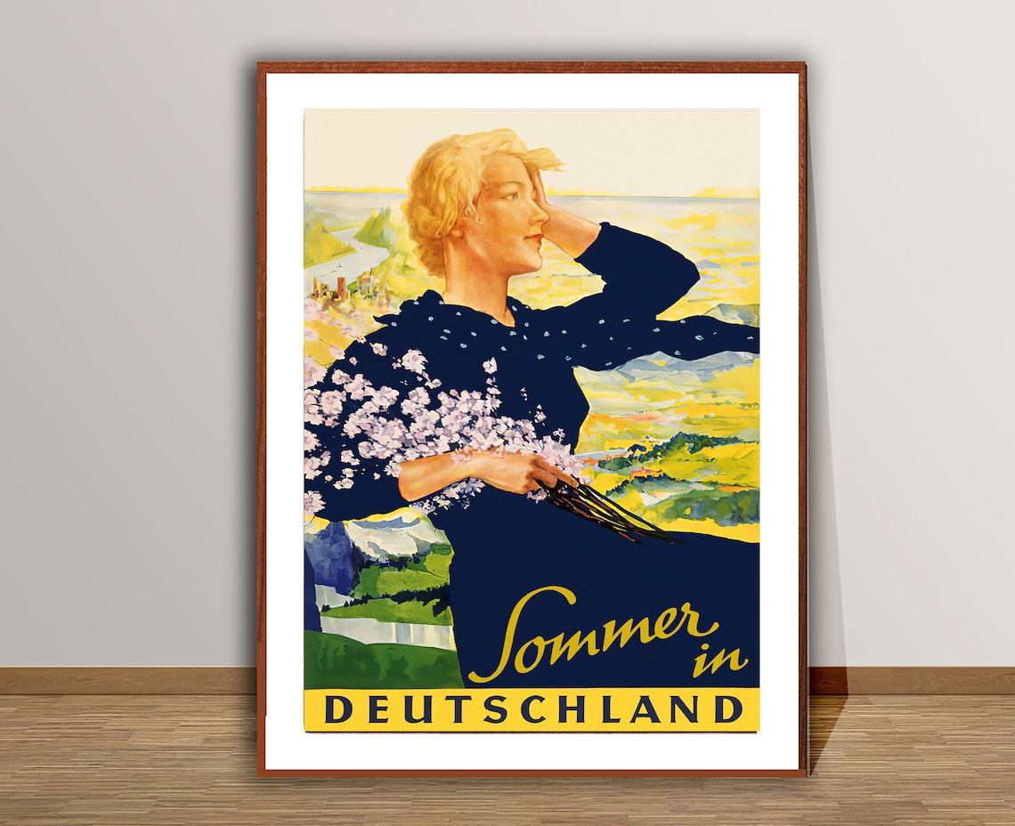 Sommer In Deutschland Vintage Travel Poster