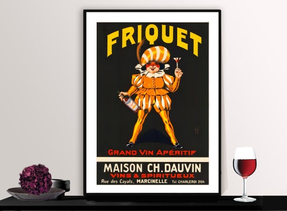 Friquet Grand Vin Aperitif Vintage Fooddrink Poster Poster Paper Or Print Gift Idea Wall Decor