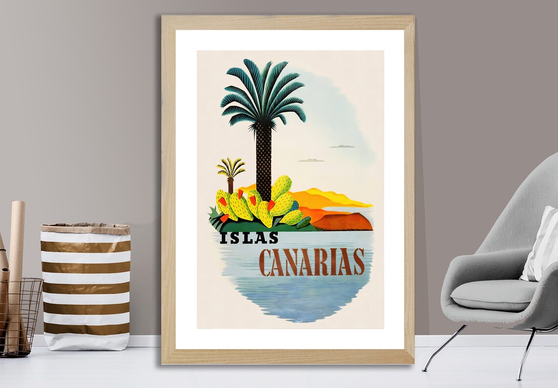 Islas Canarias Spain Vintage Travel Poster