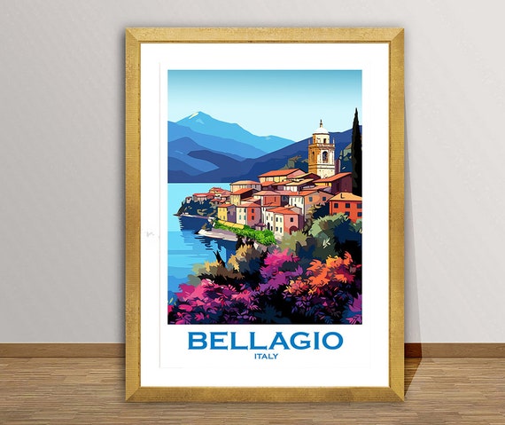 Bellagio Lago Di Como Travel Poster By Wed Poster Paper Or Print Gift Idea Wall Art