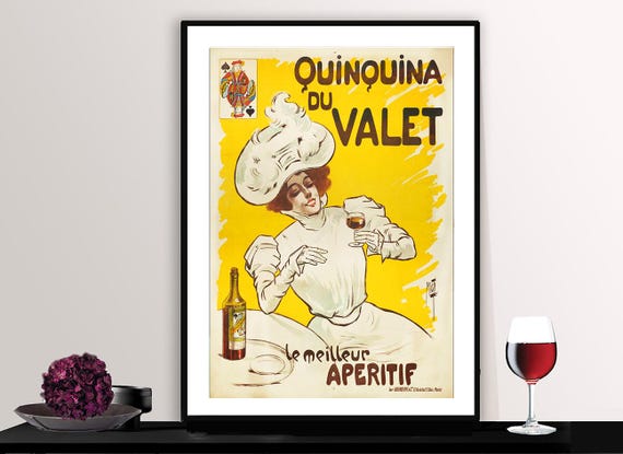 Quinquina Du Valet Le Meilleur Aperitif Vintage Fooddrink Poster Retro Beverage Art Gift Idea Wall Decor