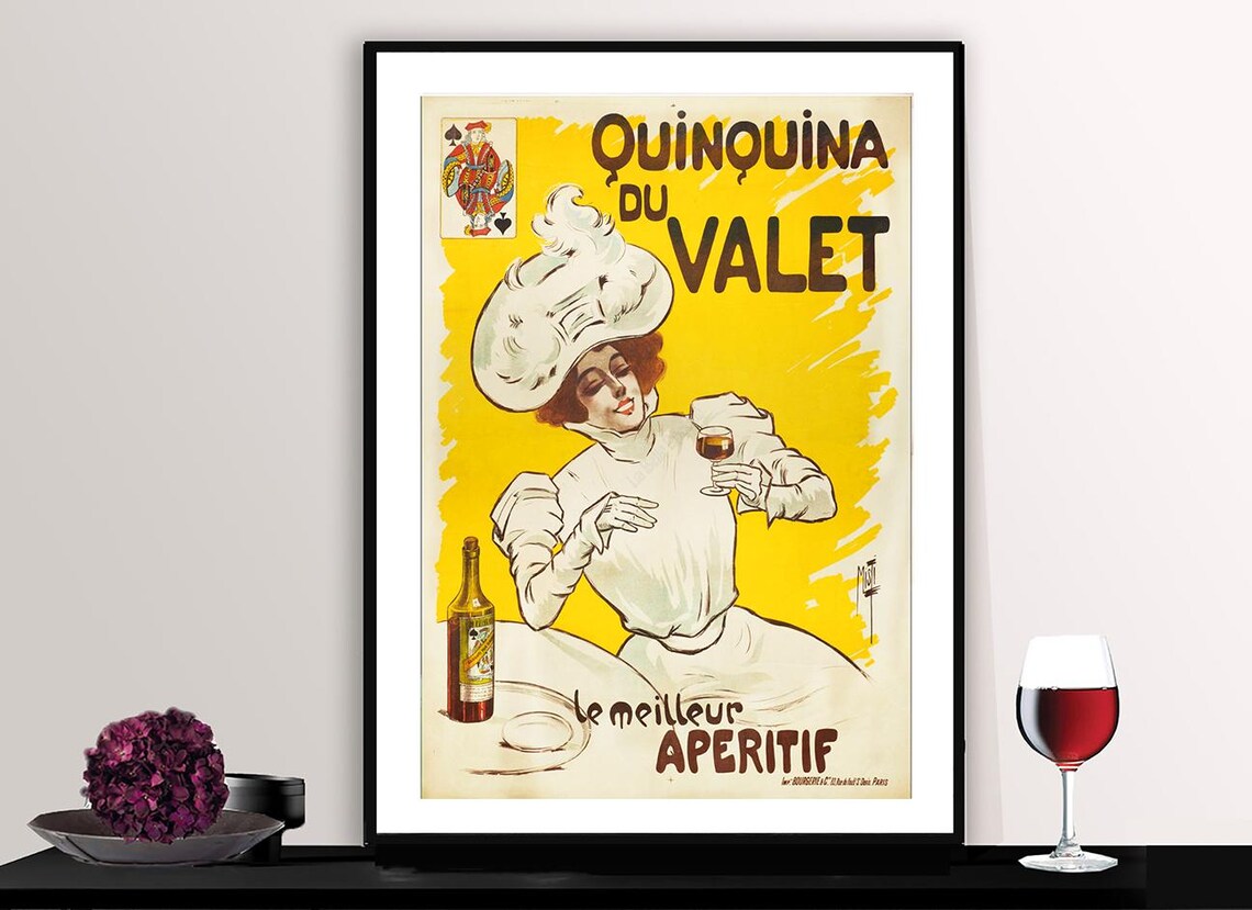 Quinquina du Valet French Aperitif Vintage Advertising Poster
