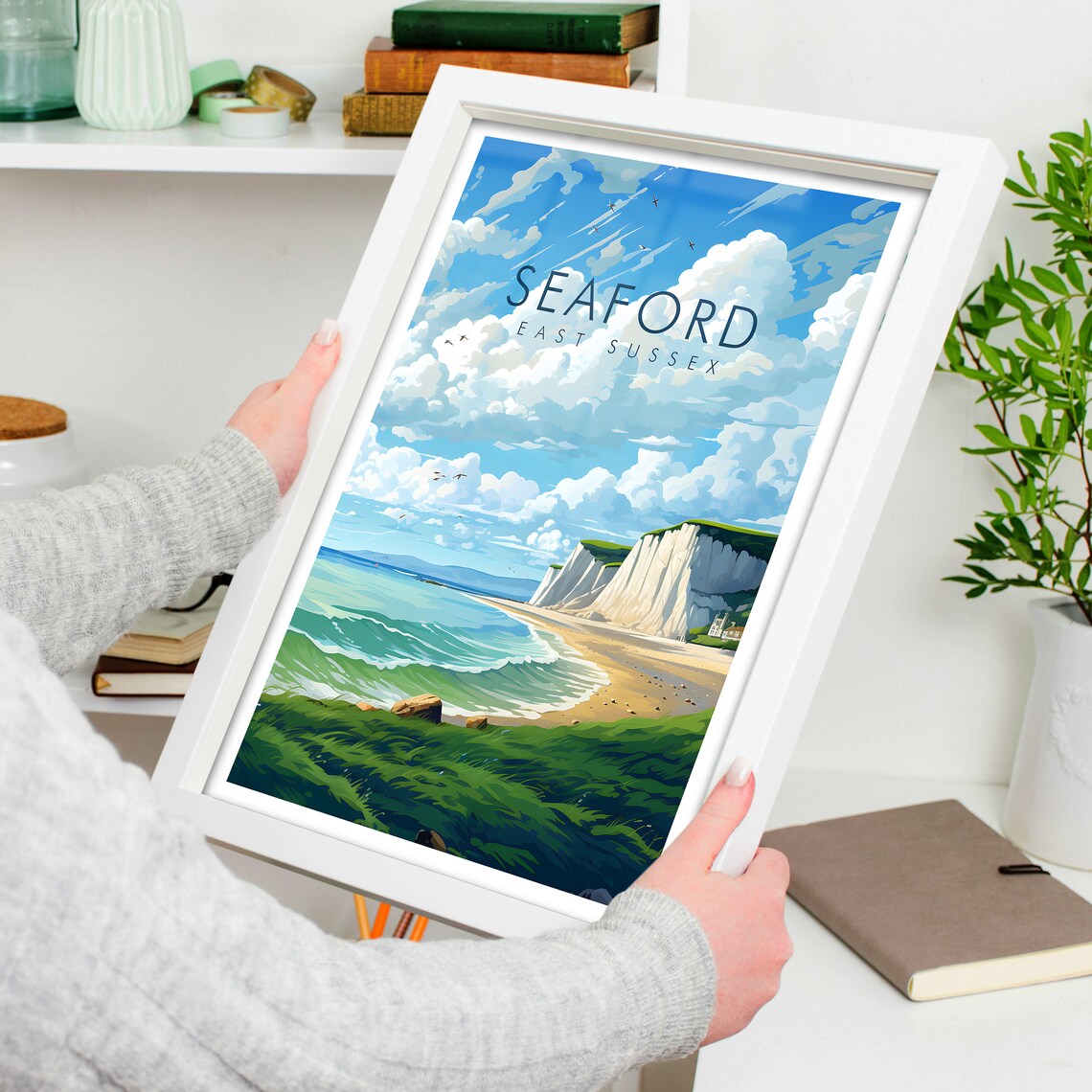 Seaford Print, East Sussex Travel Poster - Image 4