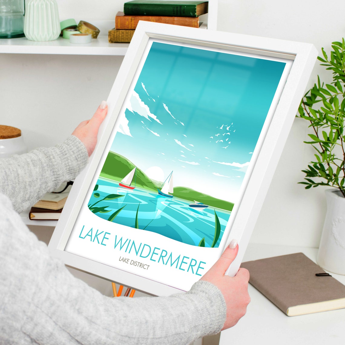 Lake Windermere Lake District Sailing Boats Summer Lake Poster - Image 4