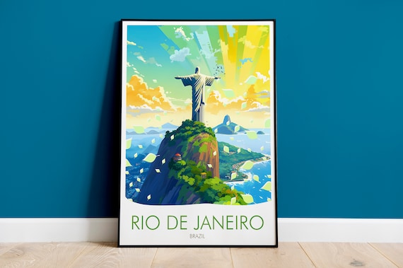 Rio de Janeiro Brazil Christ the Redeemer Sunrise Landmark Poster