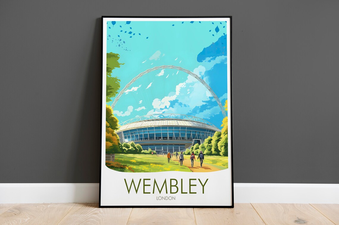 Wembley Stadium London Arch Football Fans England Matchday Poster