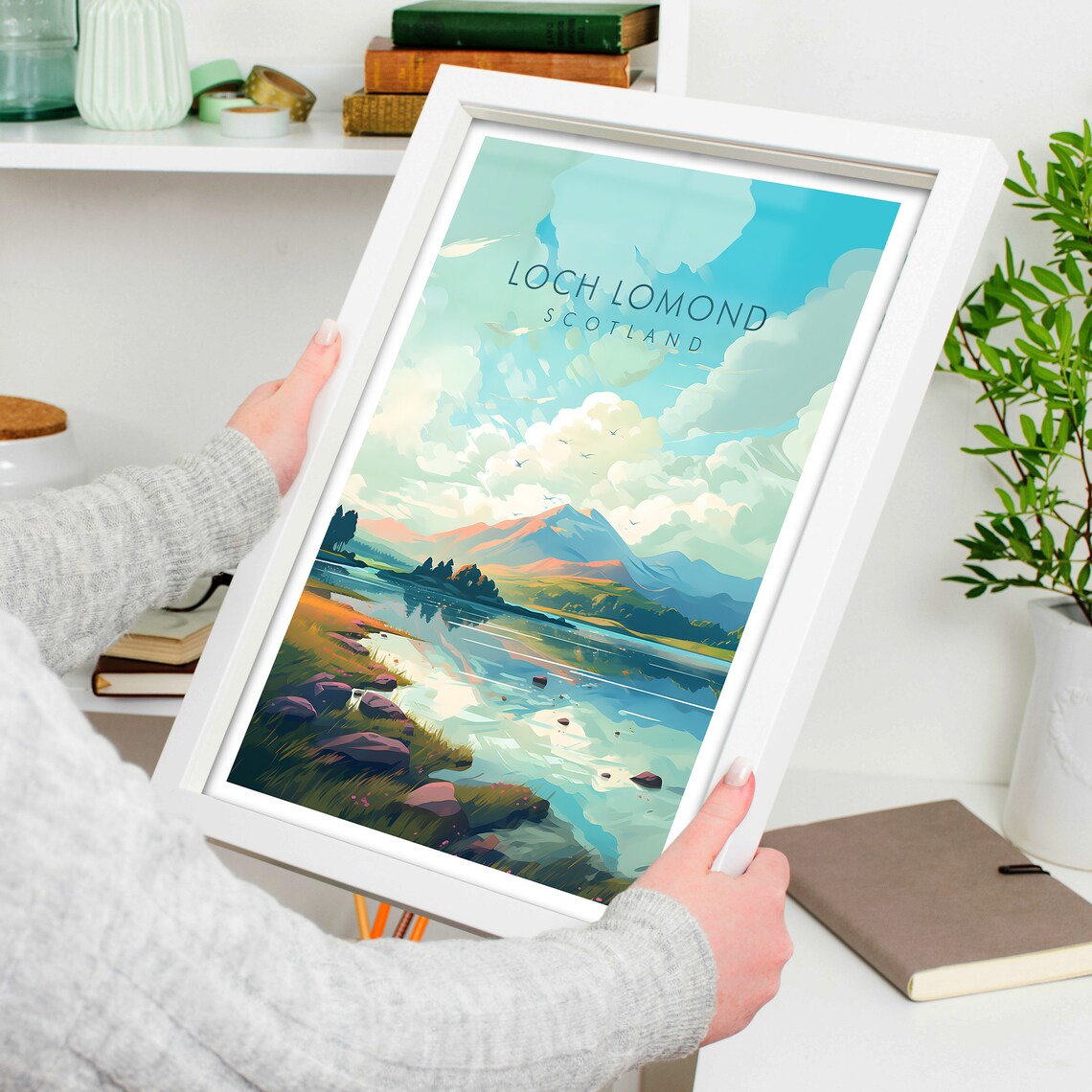 Loch Lomond Travel Poster, Scotland Landscape - Image 4