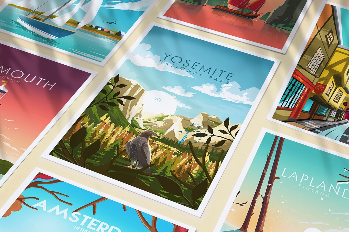 Yosemite Travel Poster, Modern Landscape Print - Image 3