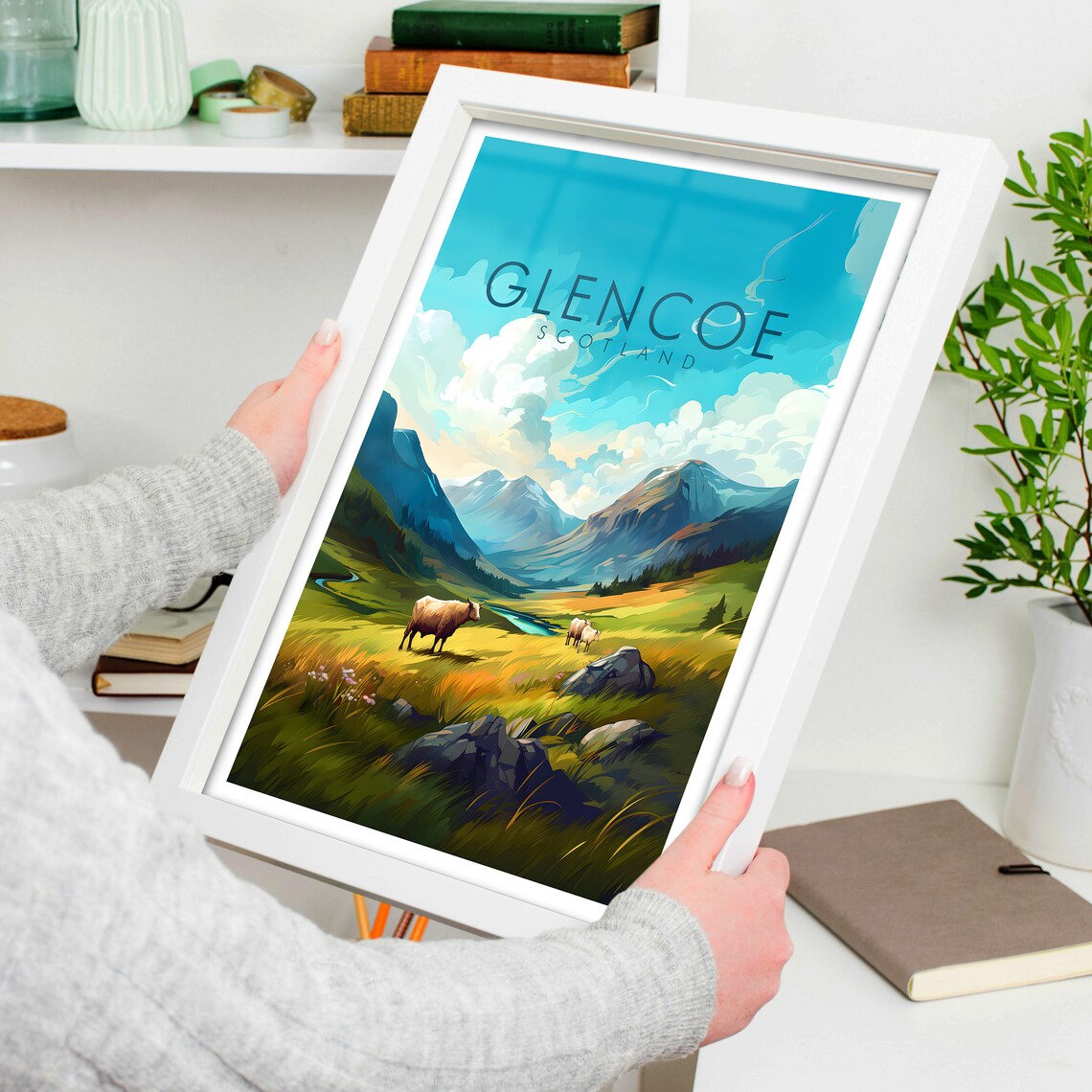Glencoe Scotland Travel Poster, Landscape Art Print - Image 4