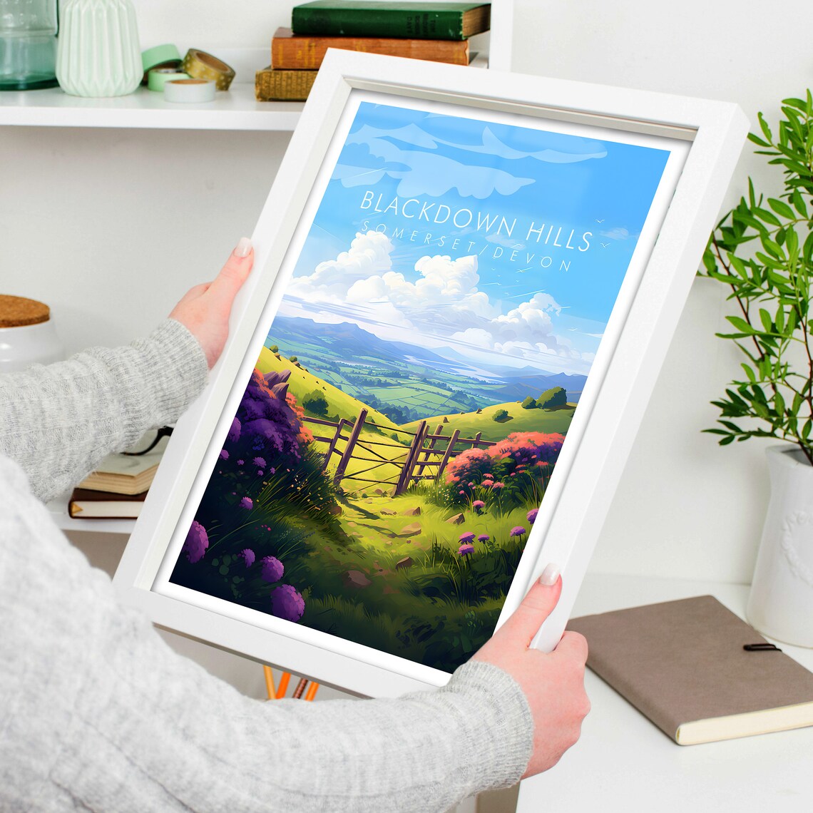 Blackdown Hills Somerset Devon Green Valley Gate View Poster - Image 4
