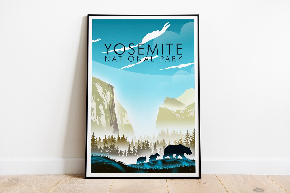 Yosemite National Park Travel Poster, USA Parks Art - Image 2